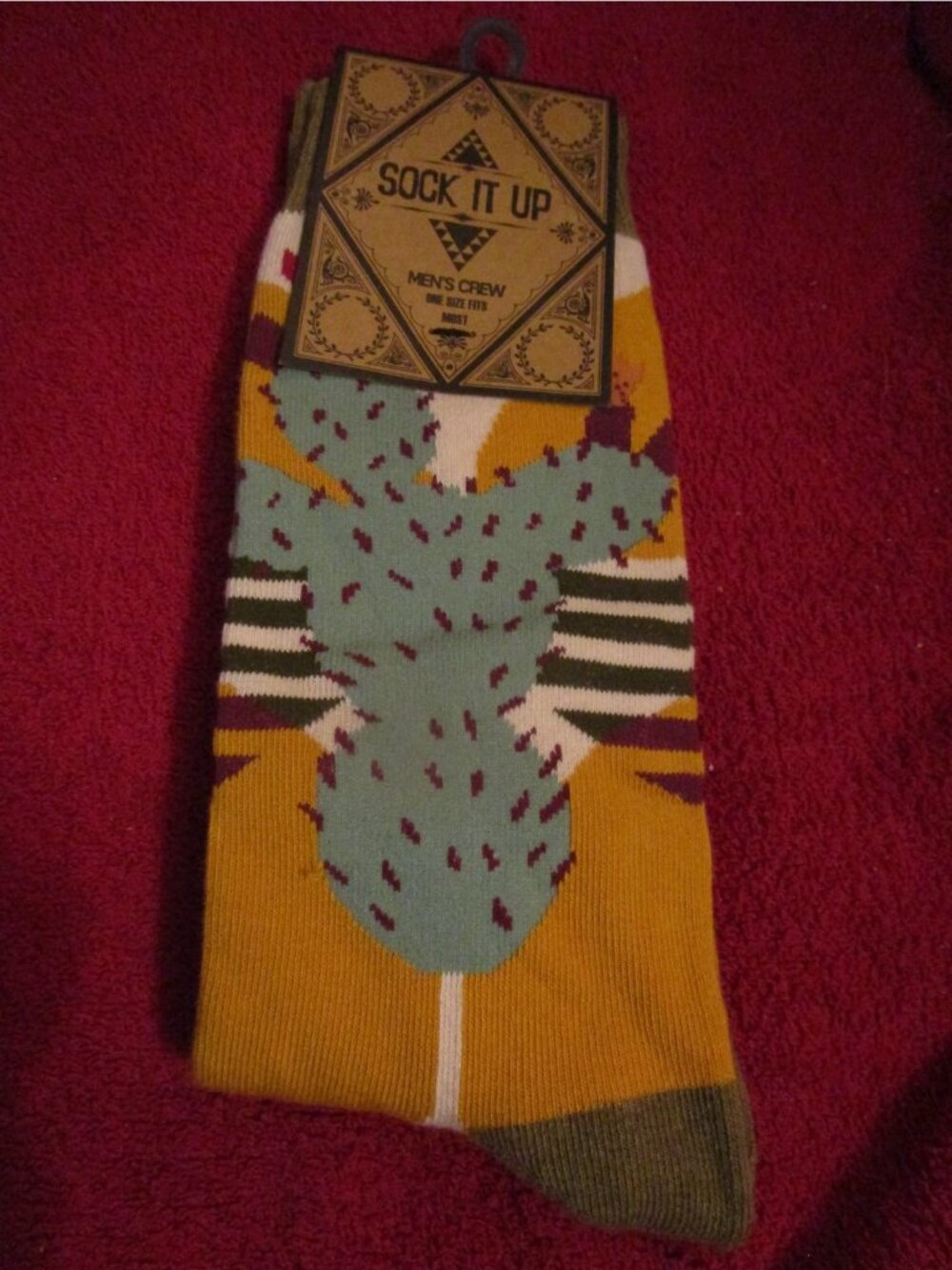 Sock It Up Men’s Crew Cotton Socks 1 Pair Fits 8-13 Shoe Sol de Cactus